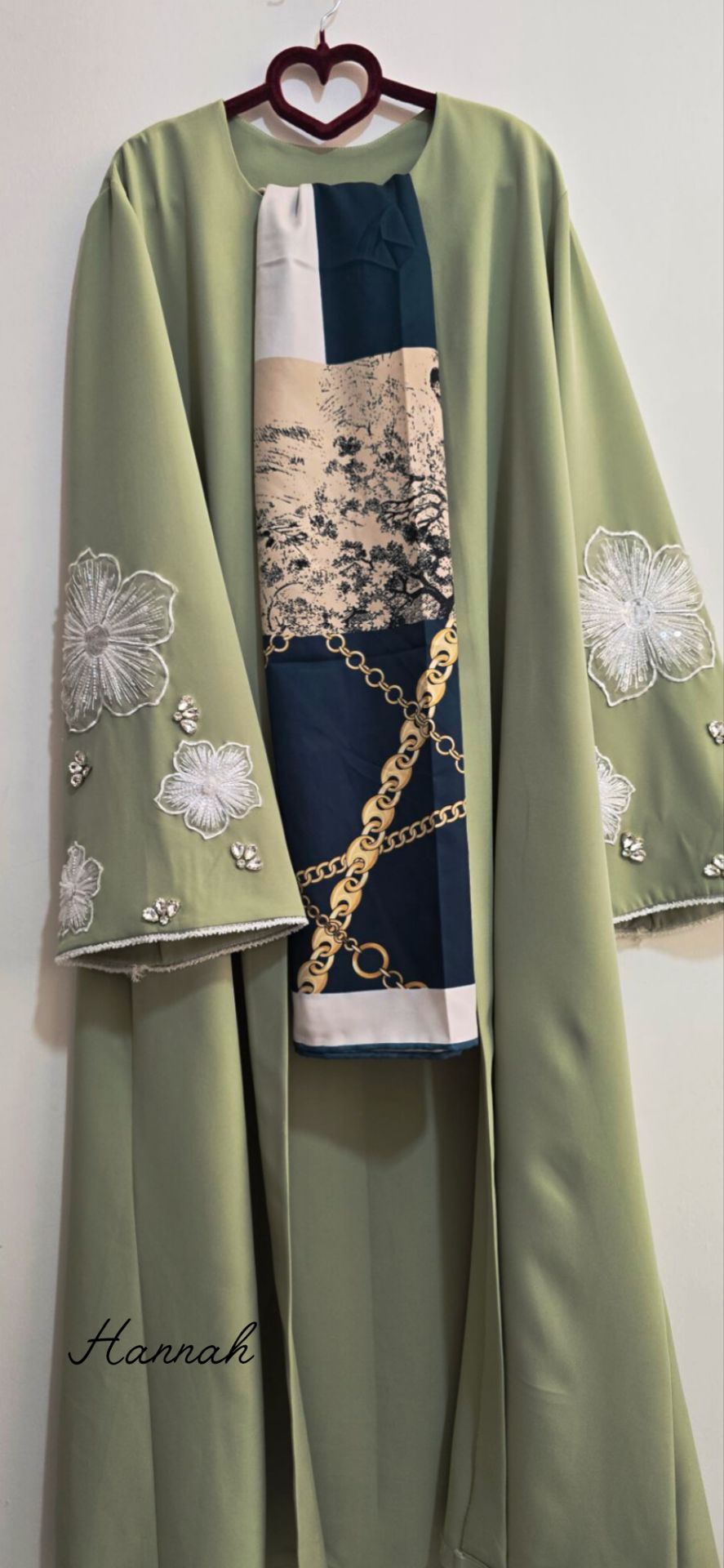 عبای جواهر دوزی و اپلیکه دوزی دریا