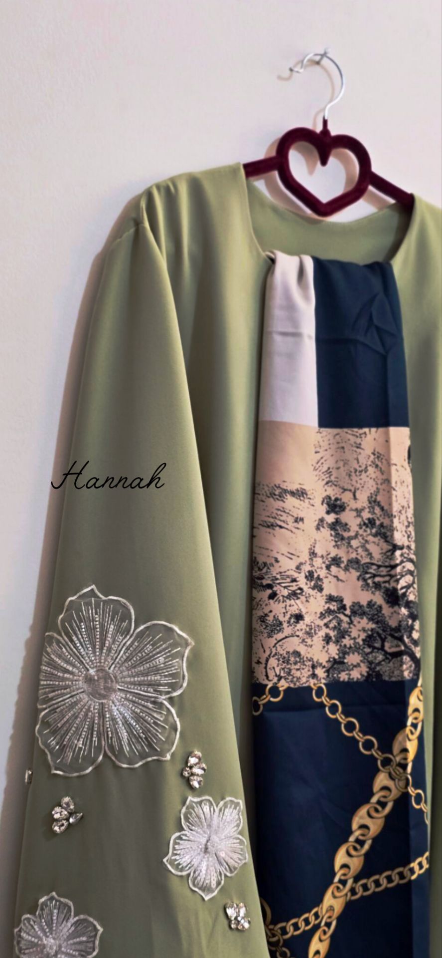 عبای جواهر دوزی و اپلیکه دوزی دریا