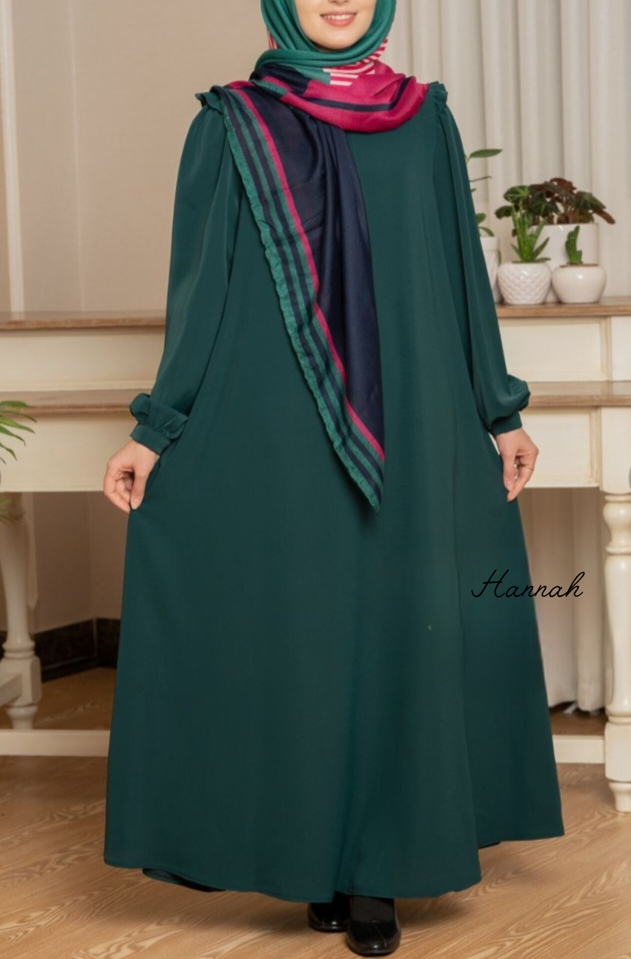 عبا سرشانه چین دار یاسمین